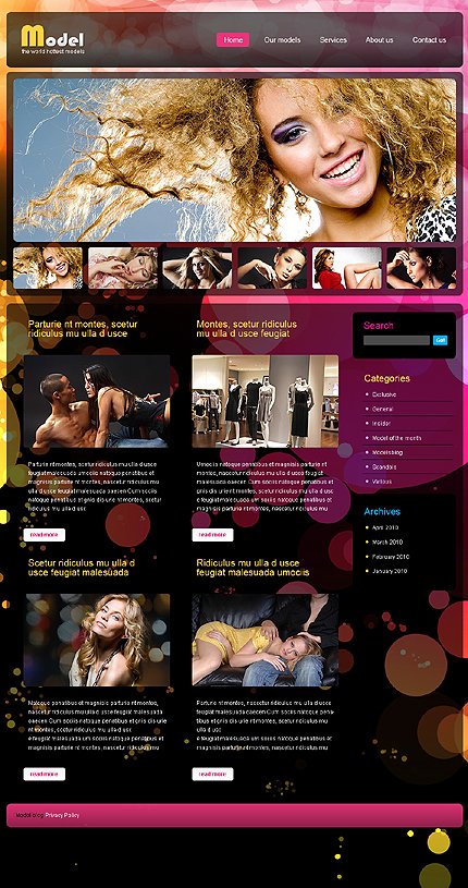 Black & Brown Model Agency Joomla Template by Di TMT