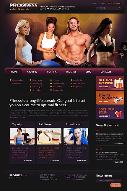 Black & Brown Fitness Joomla Template by Glenn TMT