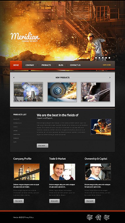 Black & Brown Industrial Joomla Theme by Mira TMT
