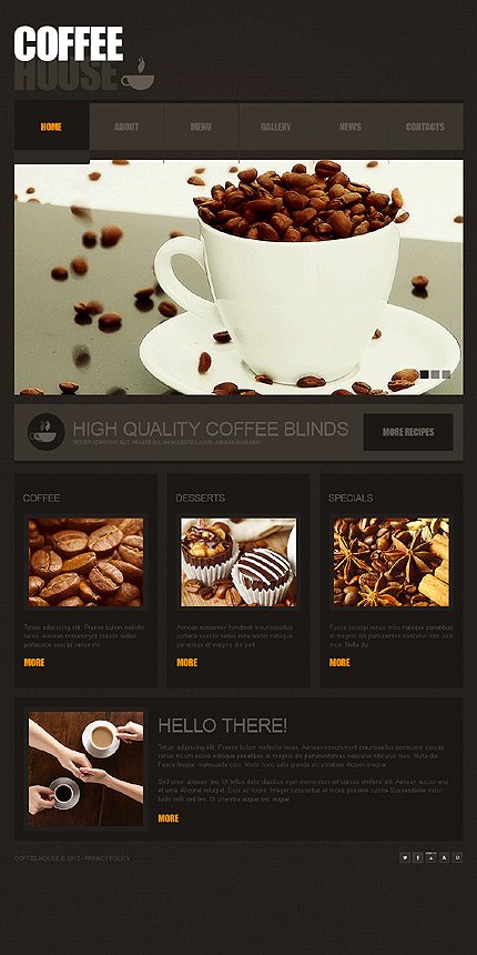 Black & Brown Coffee Shop Joomla Template by Cowboy TMT