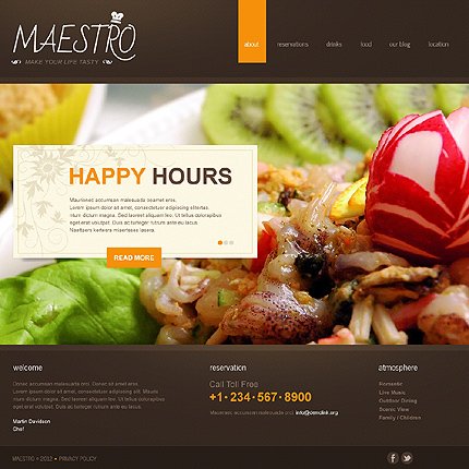 Black & Brown Cafe and Restaurant Joomla Theme by Delta TMT