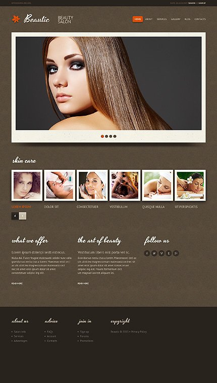 Black & Brown Beauty Salon Joomla Template by Cowboy TMT