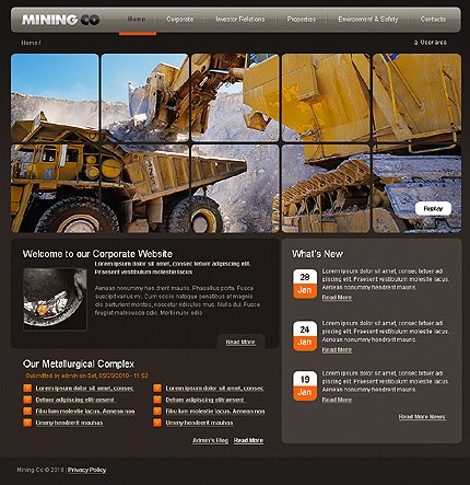 Black & Brown Mining Company Drupal Theme by Hugo TMT