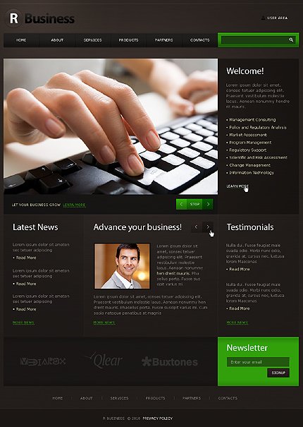 Black & Brown Business Drupal Template by Hugo TMT