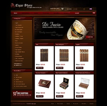 Black & Brown Tobacco Zen Cart Template by Mercury Zen Cart  TMT