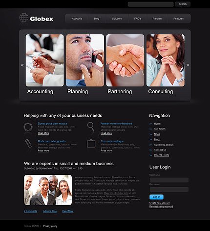Black Business Drupal Template by Elza TMT