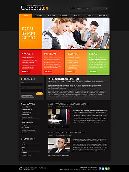 Black Business Drupal Template by Sawyer TMT