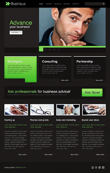 Black Business Joomla Theme by Hugo TMT