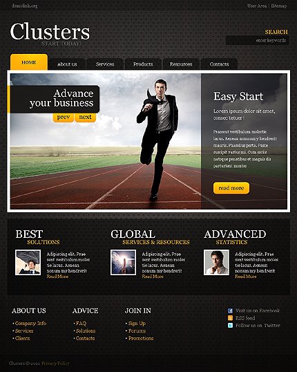 Black Business Joomla Theme by Hugo TMT