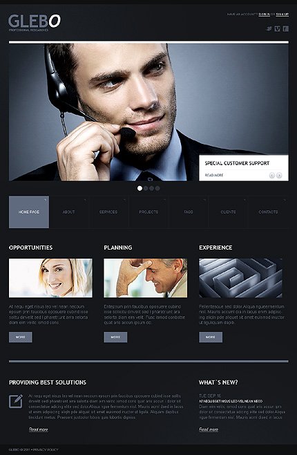 Black Business Joomla Theme by Cowboy TMT