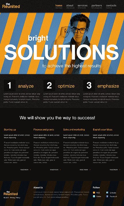 Black Business Joomla Theme by Hugo TMT