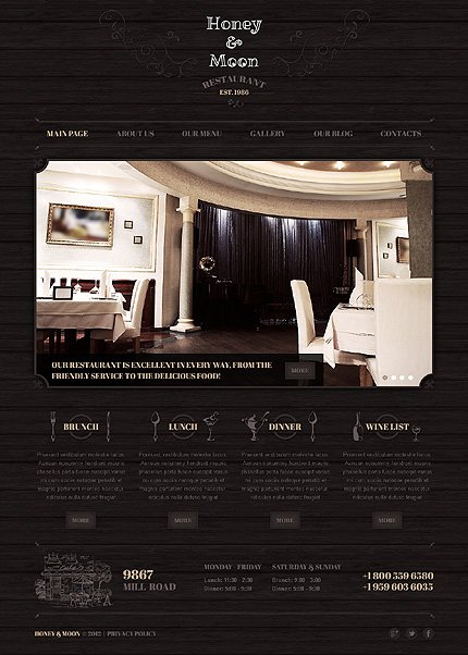 Black Cafe and Restaurant Joomla Theme by Hinoriko TMT