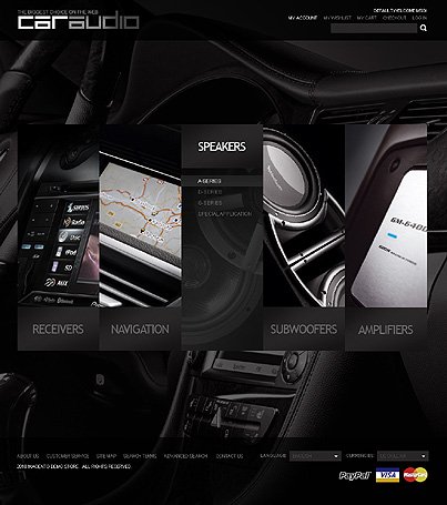 Black Car Audio Magento Theme by Mercury TMT