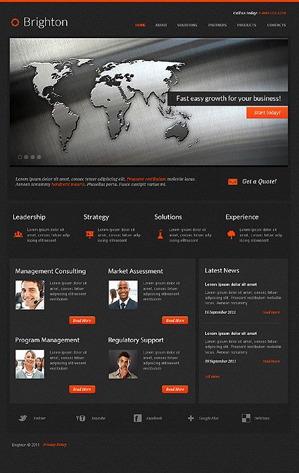 Black Consulting Joomla Template by Hugo TMT