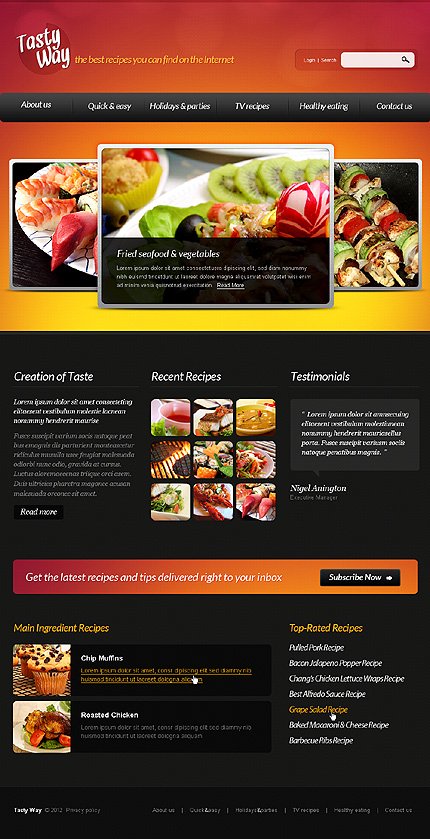 Black Cooking Joomla Template by Nessy TMT
