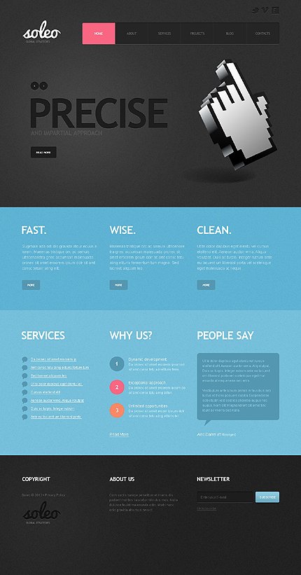 Black & Cyan Marketing Agency Joomla Template by Cowboy TMT