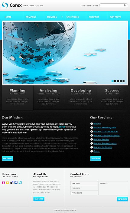 Black & Cyan Business Drupal Template by Astra TMT