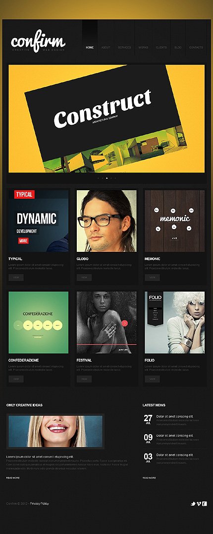 Black Design Studio Joomla Template by Cowboy TMT