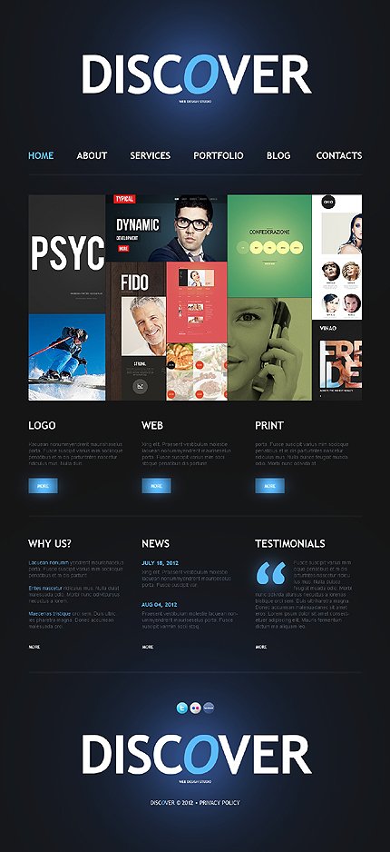 Black Design Studio Joomla Template by Cowboy TMT