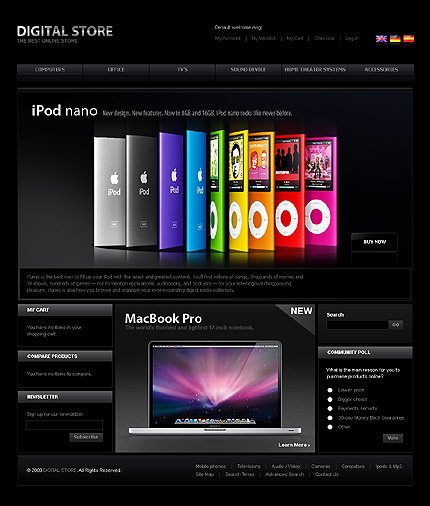 Black Electronics Store Magento Theme by Mercury TMT