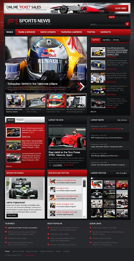 Black F1 Joomla Template by Mercury TMT