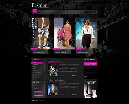 Black Fashion Drupal Template by Mercury TMT