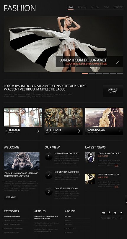 Black Fashion Joomla Theme by Hinoriko TMT