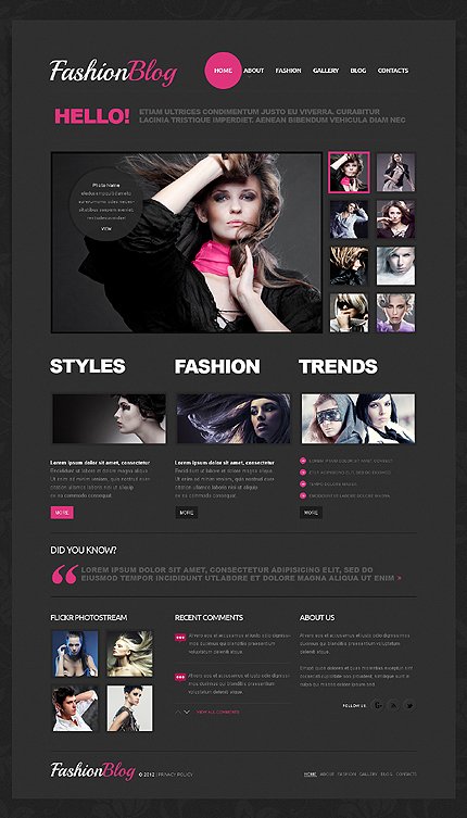 Black Fashion Joomla Theme by Sawyer TMT