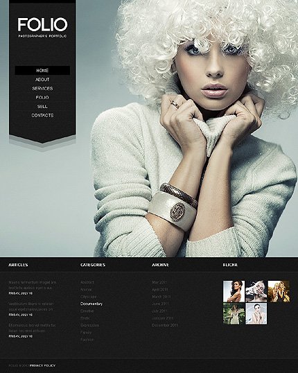Black & Grey Photographer Portfolio Joomla Template by Cowboy TMT