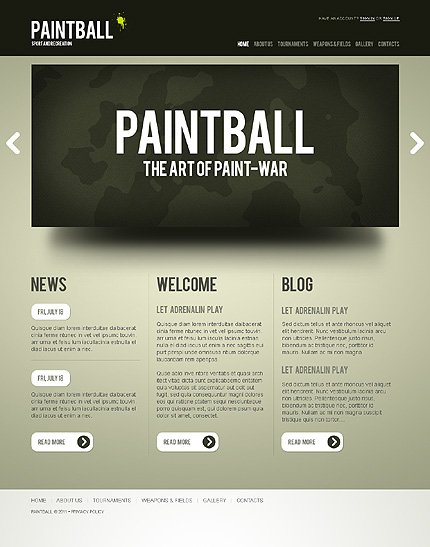 Black & Grey Paintball Joomla Template by Cowboy TMT