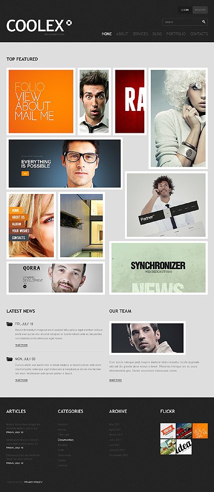 Black & Grey Design Studio Joomla Template by Cowboy TMT