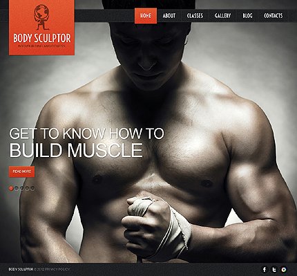 Black & Grey Bodybuilding Joomla Template by Hinoriko TMT