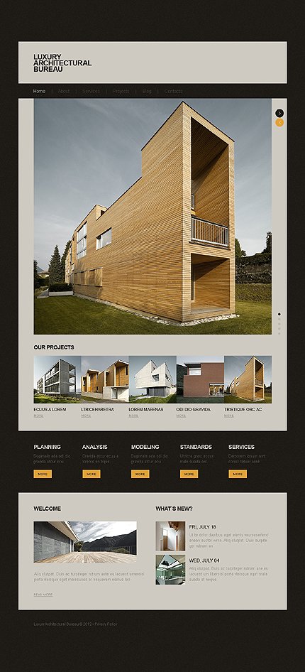 Black & Grey Architecture Joomla Theme by Cowboy TMT