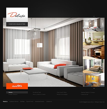 Black & Grey Magento Furniture Template by Mercury TMT
