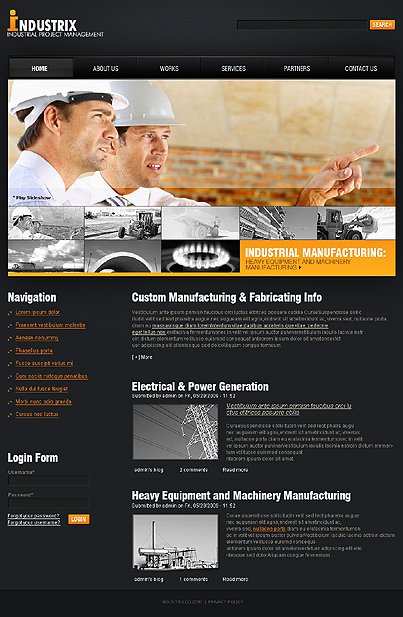 Black Industrial Drupal Template by Astra TMT