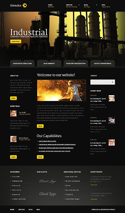 Black Industrial Joomla Theme by Mira TMT