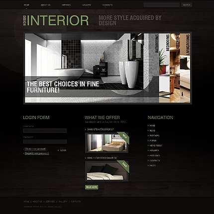 Black Interior Design Drupal Theme by Modlin TMT