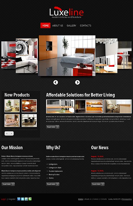Black Interior & Furniture Joomla Theme by Sawyer TMT