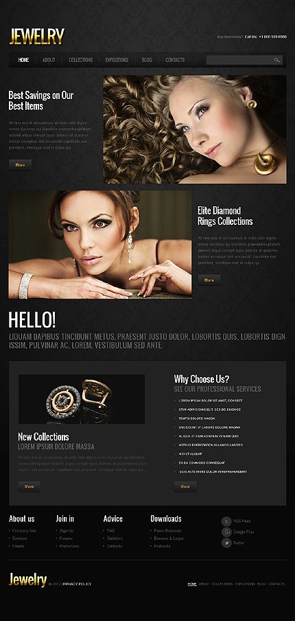 Black Jewelry Joomla Theme by Amour TMT