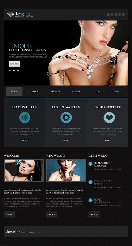 Black Jewelry Joomla Theme by Sawyer TMT
