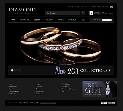 Black Jewelry Zen Cart Theme by Delta Zen Cart  TMT