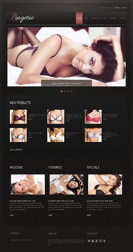 Black Lingerie Joomla Template by Cowboy TMT