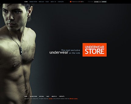 Black Men's Underwear VirtueMart Template by Mercury TMT
