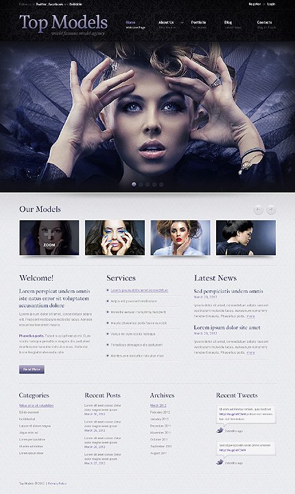 Black Model Agency Joomla Template by Hinoriko TMT