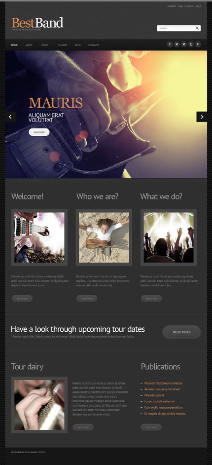 Black Music Band Joomla Template by Butterfly TMT
