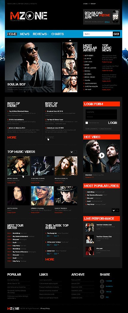 Black Music Portal Joomla Template by Elza TMT