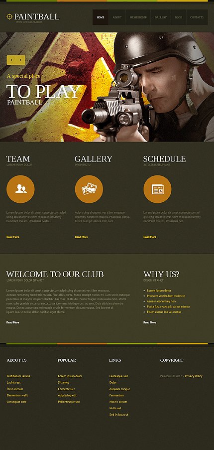 Black Paintball Joomla Template by Amour TMT