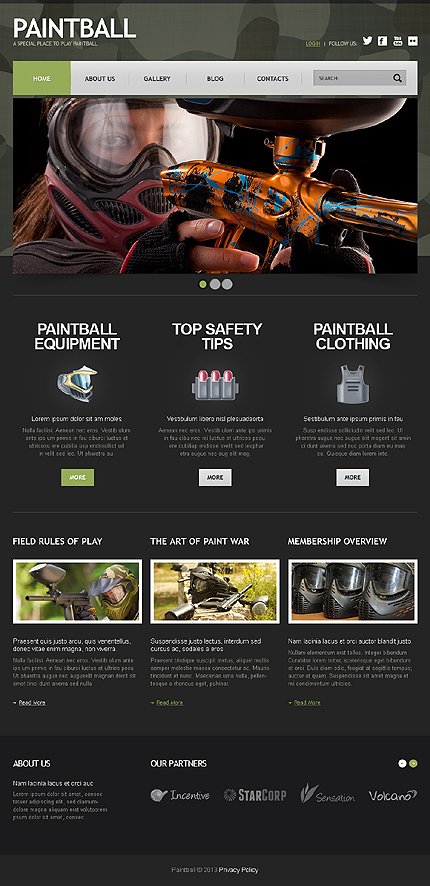 Black Paintball Joomla Template by Mira TMT
