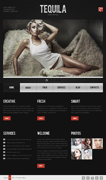 Black Photographer Portfolio Joomla Template by Cowboy TMT