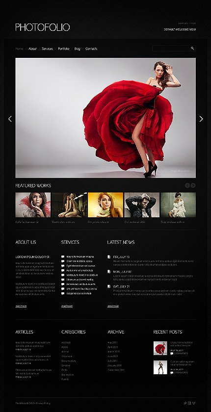 Black Photographer Portfolio Joomla Template by Cowboy TMT